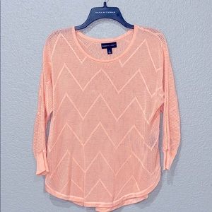 Dana Buchman Women’s chevron crochet knit sweater